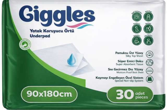 Пелюшки поглинаючі Giggles 90х180 см 30 шт